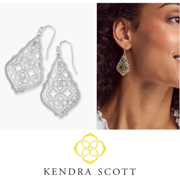 Kendra Scott Jewelry - NWOT Kendra Scott Addie Silver Drop Earrings in Silver Filigree Mix